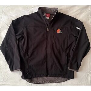NFL Men's Black Water Repellent Fleece Lined Cleveland Browns Jacket Large